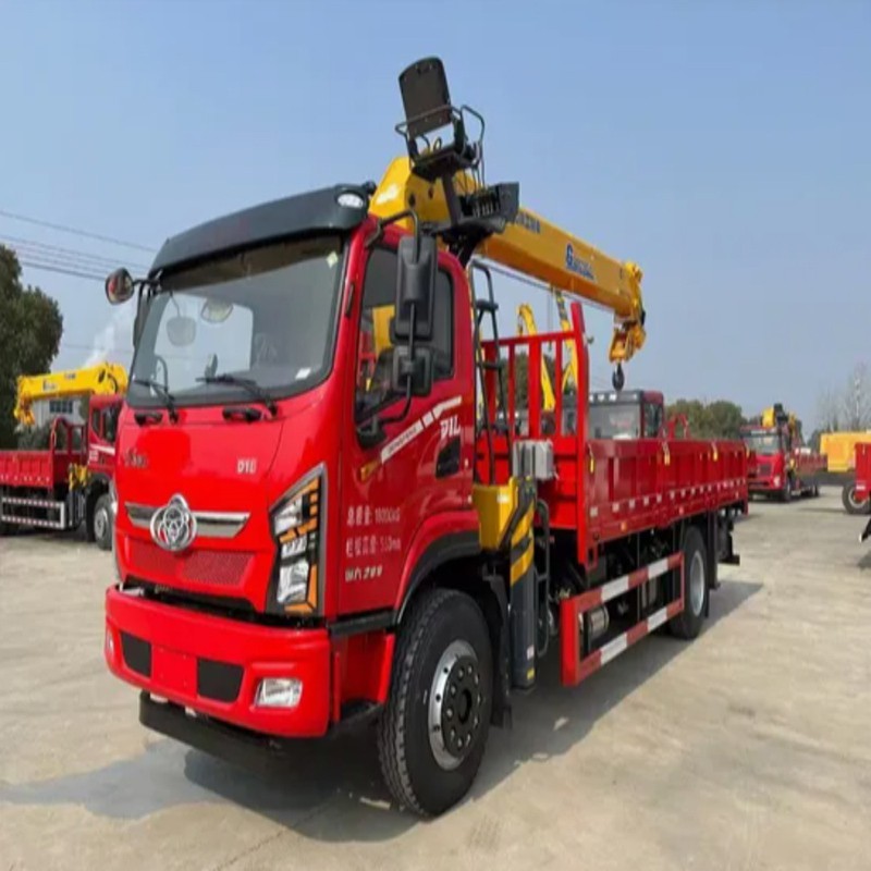 4x2 Dongfeng کامیون جرثقیل نصب شده با رونق تلسکوپ