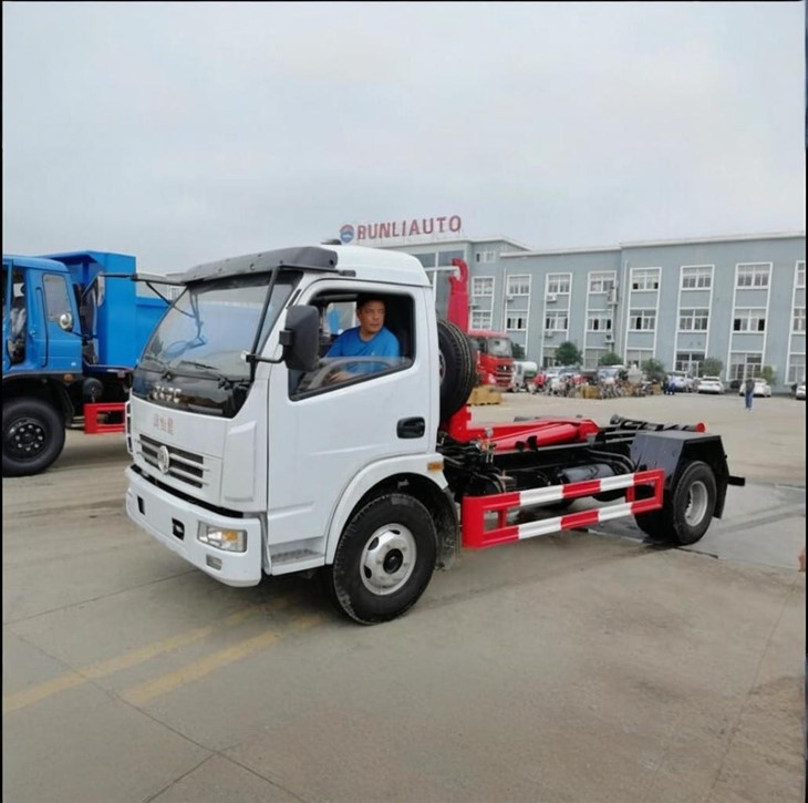 Dongfeng 4*2 8ton 6cbm Detachable Container Type Garbage Truck Hook Arm Lift Garbage Truck