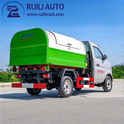 Factory Price Changan Mini Rear-Loading Loader Hook-Lift-Arm Garbage Truck With Single Wheel Behind For Sale